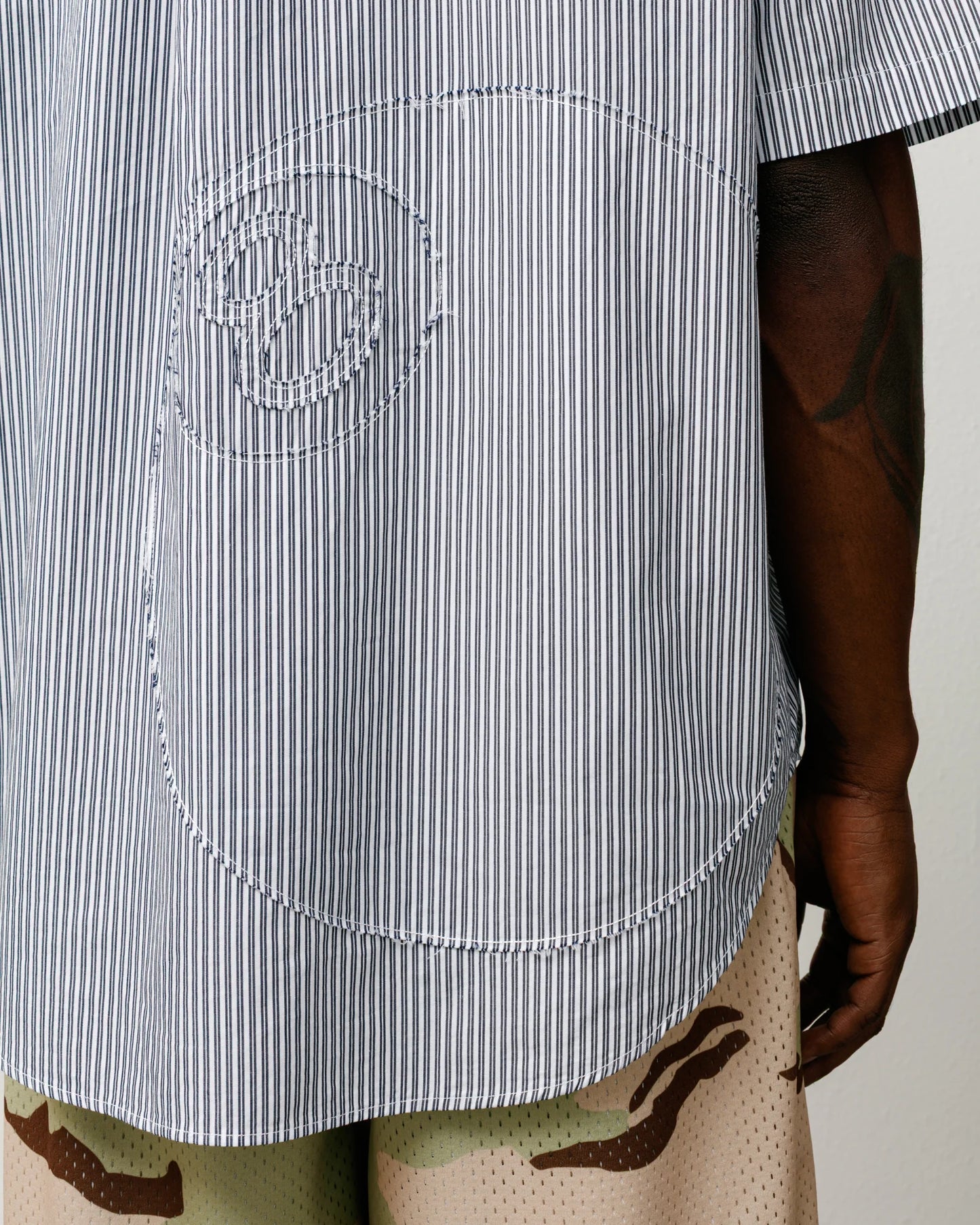 STUSSY BOXY SS SHIRT 8 BALL STRIPE