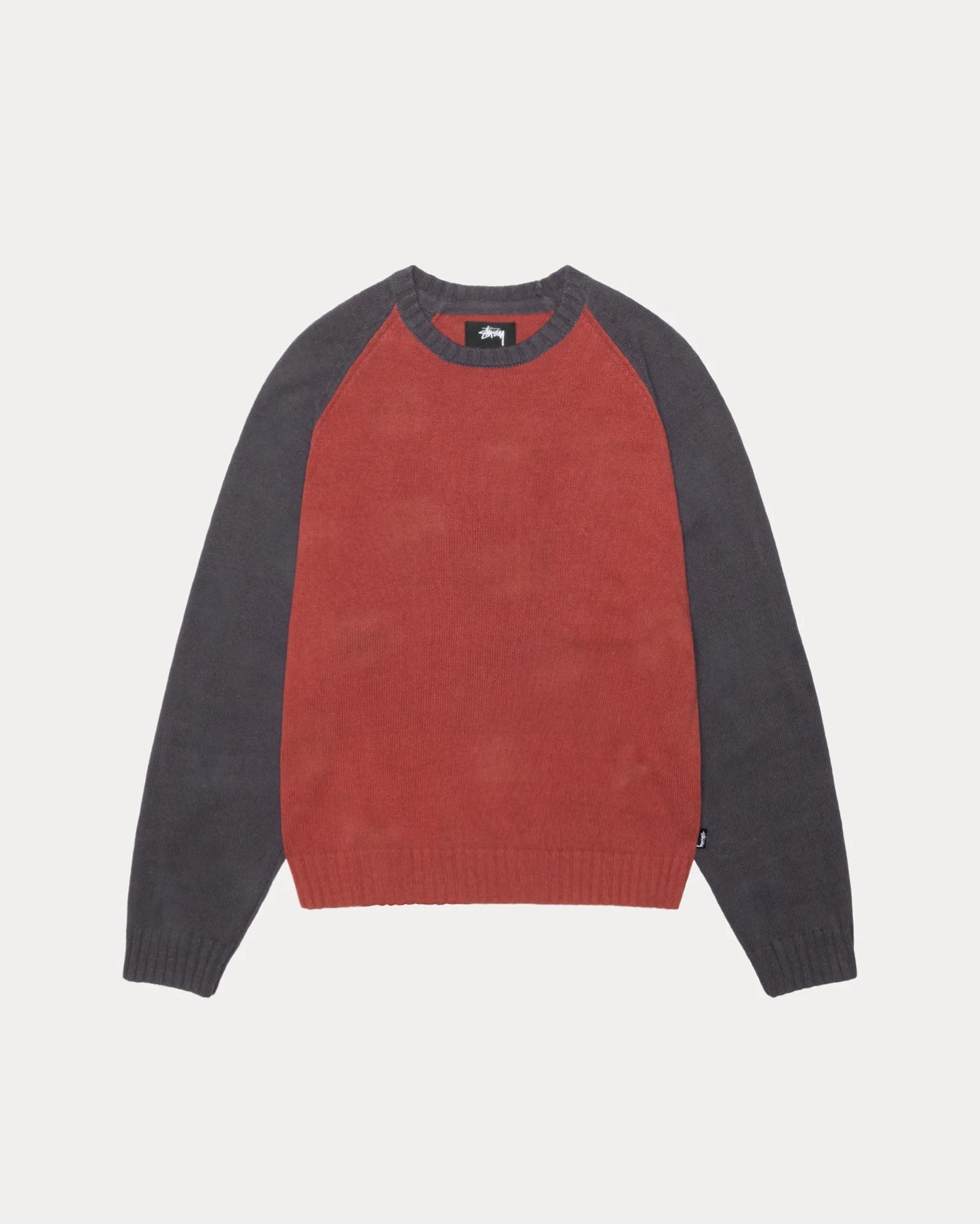STUSSY COLORBLOCKED RAGLAN KNIT CREW