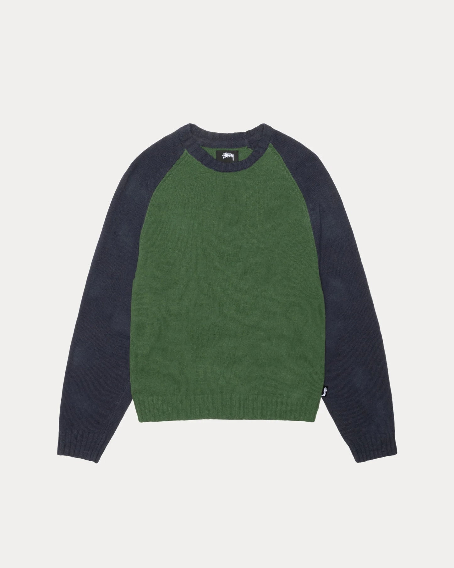 STUSSY COLORBLOCKED RAGLAN KNIT CREW