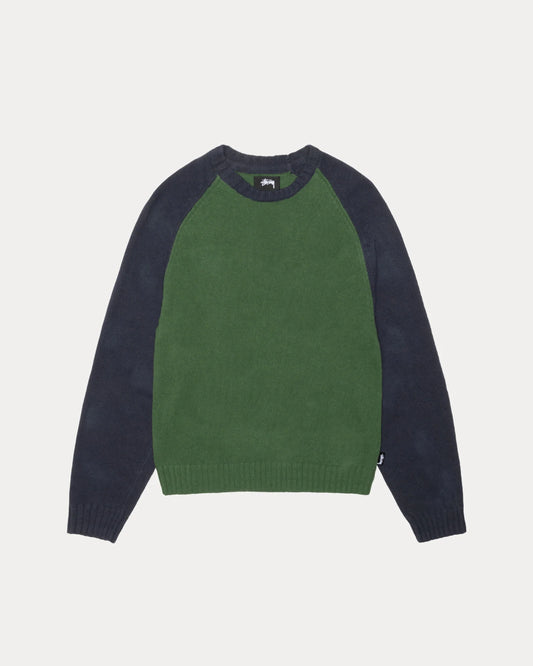 STUSSY COLORBLOCKED RAGLAN KNIT CREW